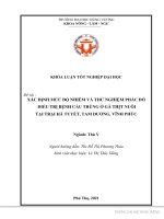 ÁC ĐỊNH MỨC ĐỘ NHIỄM VÀ THỬ NGHIỆM PHÁC ĐỒ ĐIỀU TRỊ BỆNH CẦU TRÙNG Ở GÀ THỊT NUÔI TẠI TRẠI HÀ TUYẾT, TAM DƯƠNG, VĨNH PHÚC