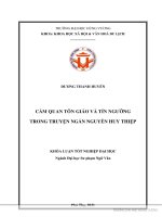 Cảm quan tôn giáo và tín ngưỡng trong truyện ngắn nguyễn huy thiệp 