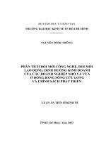 Phân tích đổi mới công nghệ, đổi mới lao động, định hướng kinh doanh của các doanh nghiệp nhỏ và vừa ở đồng bằng sông Cửu Long và chính sách phát triển