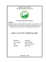 Đánh giá công tác bồi thường giải phóng mặt bằng và tác động đến đời sống người dân trong dự án đường hồ núi cốc đoạn qua xã phúc xuân, thành phố thái nguyên  