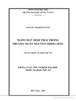 Ngôn ngữ sinh thái trong truyện ngắn của nguyễn minh châu 