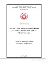 Cảm thức giới trong mặt trời vẫn mọc của ernest hemingway từ góc nhìn nữ quyền luận 