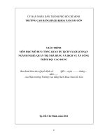 Giáo trình Tổng quan du lịch và khách sạn (Ngành: Quản trị nhà hàng và dịch vụ ăn uống - Cao đẳng) - Trường Cao đẳng Bách khoa Nam Sài Gòn