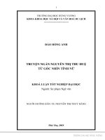 Truyện ngắn nguyễn thị thu huệ   từ góc nhìn tính nữ 