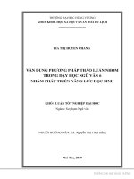 Vận dụng phương pháp thảo luận nhóm trong dạy học ngữ văn 6 nhằm phát triển năng lực học sinh 