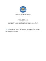 Lý luận của Mác về sản xuất hàng hóa và kinh tế thị trường – sự vận dụng ở Việt Nam