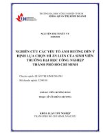Nghiên cứu các yếu tố ảnh hưởng đến ý định lựa chọn mì ăn liền của sinh viên trường đại học công nghiệp thành phố hồ chí minh