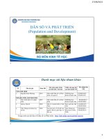 Bài giảng Dân số và phát triển - Chương 1: Khái quát về dân số và phát triển
