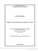 Phong cách nghệ thuật thơ hà văn thể 