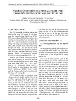 Nghiên cứu ô nhiễm của phthalat este (PAE) trong môi trường nước mặt Hồ Tây, Hà Nội