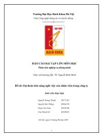 BÁO cáo bài tập lớn môn học phân tích nghiệp vụ thông minh đề tài dự đoán khả năng nghỉ việc của nhân viên trong công ty