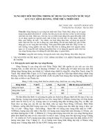 Xung đột môi trường trong sử dụng tài nguyên nước mặt lưu vực sông Hương, tỉnh Thừa Thiên Huế