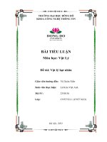 BÀI TIỂU LUẬN Môn học Vật Lý   Đề tài Vật lý hạt nhân