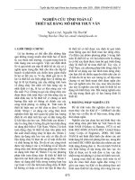 Nghiên cứu tính toán lũ thiết kế bằng mô hình thuỷ văn