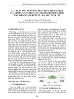 Các nhân tố ảnh hưởng đến ý định khởi nghiệp của sinh viên: Nghiên cứu trường hợp điển hình sinh viên ngành Kinh tế - Đại học Thuỷ lợi