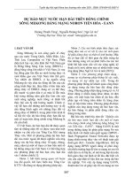 Dự báo mực nước hạn dài trên dòng chính sông Mekong bằng mạng noron tiến hóa - EANN