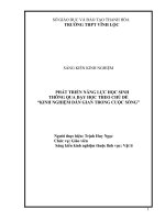 (SKKN mới NHẤT) phát triển năng lực học sinh thông qua dạy học theo chủ đề kinh nghiệm dân gian trong cuộc sống 