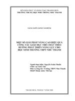 (SKKN mới NHẤT) một số giải pháp nâng cao hiệu quả công tác giáo dục thể chất theo hướng phát triển năng lực cho học sinh trường thpt như thanh 