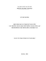 (LUẬN văn THẠC sĩ) biện pháp quản lý đội ngũ giáo viên các trường trung học phổ thông ngoài công lập, thành phố hà nội trong bối cảnh hiện nay   
