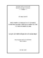 (LUẬN văn THẠC sĩ) phát triển cán bộ quản lý cấp khoa ở trường đại học theo quan điểm tự chủ và trách nhiệm xã hội 