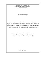 (LUẬN văn THẠC sĩ) quản lý hoạt động bồi dưỡng giáo viên trường mầm non yên ngưu, xã tam hiệp, huyện thanh trì, thành phố hà nội theo tiêu chuẩn nghề nghiệp 