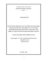 (LUẬN văn THẠC sĩ) xây dựng hệ thống bài tập và hướng dẫn hoạt động giải bài tập chương dao động cơ vật lí 12 nhằm bồi dưỡng học sinh giỏi và phát huy năng khiếu của học sinh trung học phổ thông chuyên   