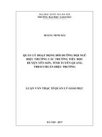 (LUẬN văn THẠC sĩ) quản lý hoạt động bồi dưỡng đội ngũ hiệu trưởng các trường tiểu học huyện yên sơn, tỉnh tuyên quang theo chuẩn hiệu trưởng   