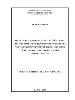 (LUẬN văn THẠC sĩ) quản lý hoạt động giáo kỹ năng sống cho học sinh trung học phổ thông ở trường phổ thông dân tộc nội trú trung học cơ sở và trung học phổ thông tiên yên, tỉnh quảng ninh 