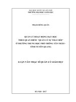 (LUẬN văn THẠC sĩ) quản lý hoạt động dạy học theo quan điểm quản lý sự thay đổi ở trường trung học phổ thông tân trào – tỉnh tuyên quang 