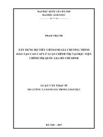 (LUẬN văn THẠC sĩ) xây dựng bộ tiêu chí đánh giá chương trình đào tạo cao cấp lý luận chính trị tại học viện chính trị quốc gia hồ chí minh   