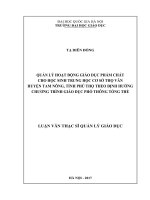 (LUẬN văn THẠC sĩ) quản lý hoạt động giáo dục phẩm chất cho học sinh trung học cơ sở thọ văn huyện tam nông, tỉnh phú thọ theo định hướng chương trình giáo dục phổ thông tổng thể 