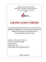 An investigation into the effect of vocalabury on reading comprehension and suggested solutions to improve vocabulary for the first year english major student at IUH