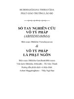 SỔ TAY NGHIÊN CỨU VÔ TỶ PHÁP (ABHIDHAMMA)