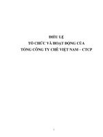 ĐIỀU LỆ TỔ CHỨC VÀ HOẠT ĐỘNG CỦA TỔNG CÔNG TY CHÈ VIỆT NAM – CTCP