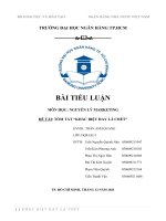 BÀI TIỂU LUẬN MÔN HỌC NGUYÊN LÝ MARKETING ĐỀ TÀI TÓM TẮT KHÁC BIỆT HAY LÀ CHẾT