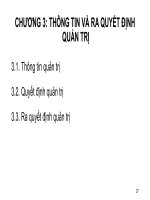 Bài giảng Quản trị học - Chương 3: Thông tin và ra quyết định quản trị