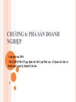 Bài giảng Luật kinh tế 1 - Chương 6: Phá sản doanh nghiệp