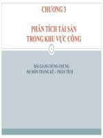Bài giảng Kinh tế học khu vực công - Chương 3: Phân tích tài sản trong khu vực công