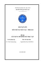 BÀI tập lớn môn TRÍ TUỆ NHÂN tạo – 7080122 02 đề tài xây DỰNG mô HÌNH máy học tập 