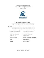ĐỀ CƯƠNG THỰC TẬP MÔN THỰC TẬP HỆ THỐNG THÔNG TIN TÍCH HỢP ĐỀ TÀI XÂY DỰNG MODULE NHẬN DẠNG BIỂN SỐ XE