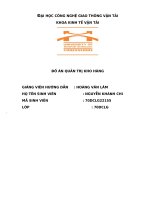 ĐỒ ÁN QUẢN TRỊ KHO HÀNG 2022 ĐẠI HỌC CÔNG NGHỆ GIAO THÔNG VẬN TẢI KHOA KINH TẾ VẬN
