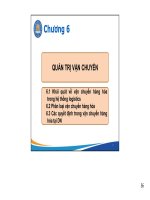 Bài giảng Quản trị logistics kinh doanh (Business logistics management) - Chương 6: Quản trị vận chuyển