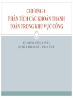 Bài giảng Kinh tế học khu vực công - Chương 4: Phân tích các khoản thanh toán trong khu vực công