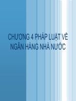 Bài giảng Pháp luật tài chính và ngân hàng - Chương 4: Pháp luật về ngân hàng nhà nước