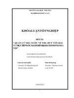 (Khóa luận tốt nghiệp) Quản lý nhà nước về thu hút vốn đầu tư trực tiếp nước ngoài trên địa bàn thành phố Hà Nội