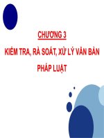Bài giảng Xây dựng văn bản pháp luật - Chương 3: Kiểm tra, rà soát, xử lý văn bản pháp luật