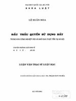 Luận văn Thạc sĩ Luật học: Đấu thầu quyền sử dụng đất