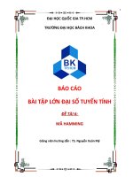 BÁO cáo bài tập lớn đại số TUYẾN TÍNH đề tài 6 mã HAMMING 