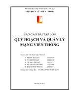 Bài tập lớn quy hoạch và quản lý mạng viễn thông nhóm 3