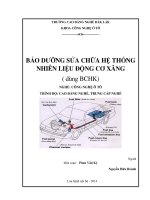 BẢO DƯỠNG SỬA CHỮA HỆ THỐNG NHIÊN LIỆU ĐỘNG CƠ XĂNG ( dùng BCHK) NGHỀ: CÔNG NGHỆ Ô TÔ TRÌNH ĐỘ: CAO ĐẲNG NGHỀ, TRUNG CẤP NGHỀ